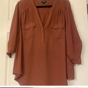 Harper Georgette Pullover 3/4 Sleeve Blouse. Size 0. (14-16) Sienna color